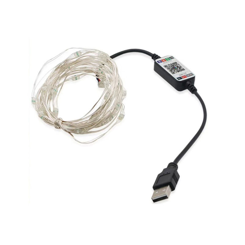 Alambre de cobre decorativo solar elegante del control LED del RGB WIFI APP de las luces de la sincronización de la prenda impermeable
