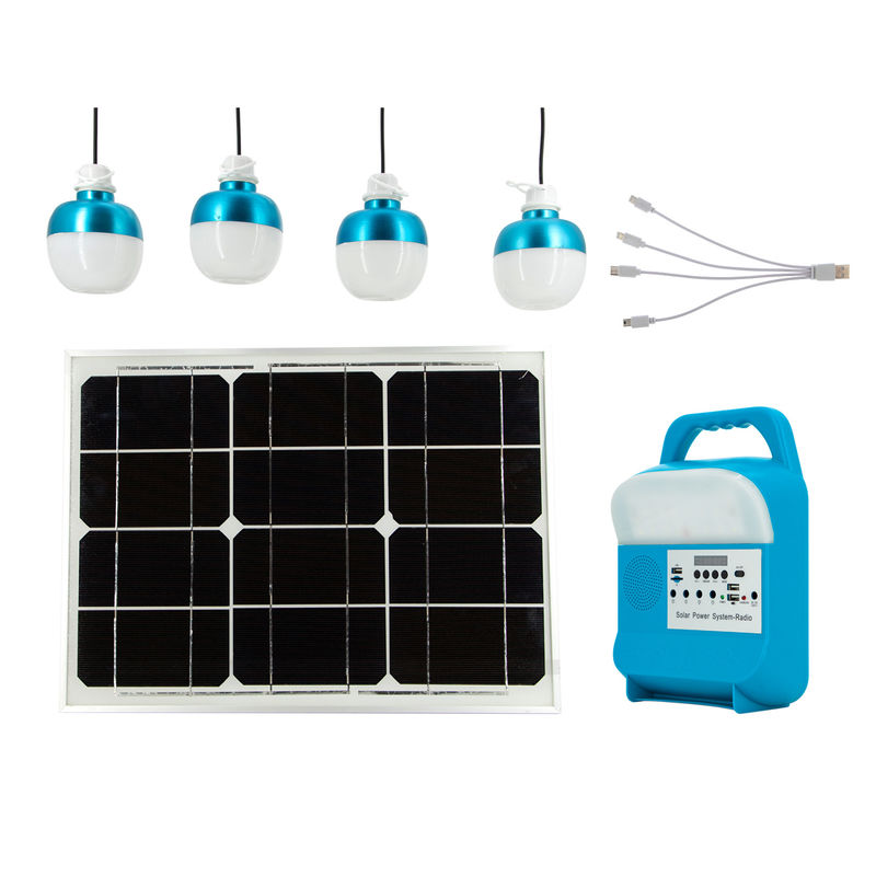 Sistema de iluminación de energía solar para el hogar de alta calidad, todo en un sistema solar interior con bombilla de 3 piezas