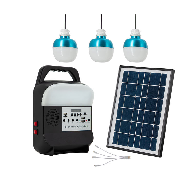 Off Grid Energy Power Bank Generator Kit Pequeño sistema de bombilla LED solar para el hogar portátil