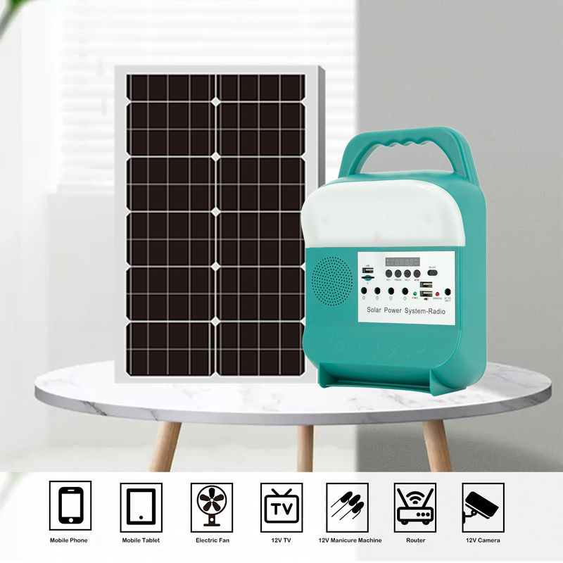 Generador casero solar portátil de la fuente de alimentación 12V con la luz de energía solar de radio