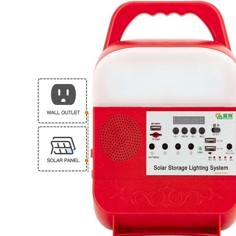 El sistema de energía solar casero de iluminación de 12v DC Mini Portable 25w sube el hogar portátil Mp3