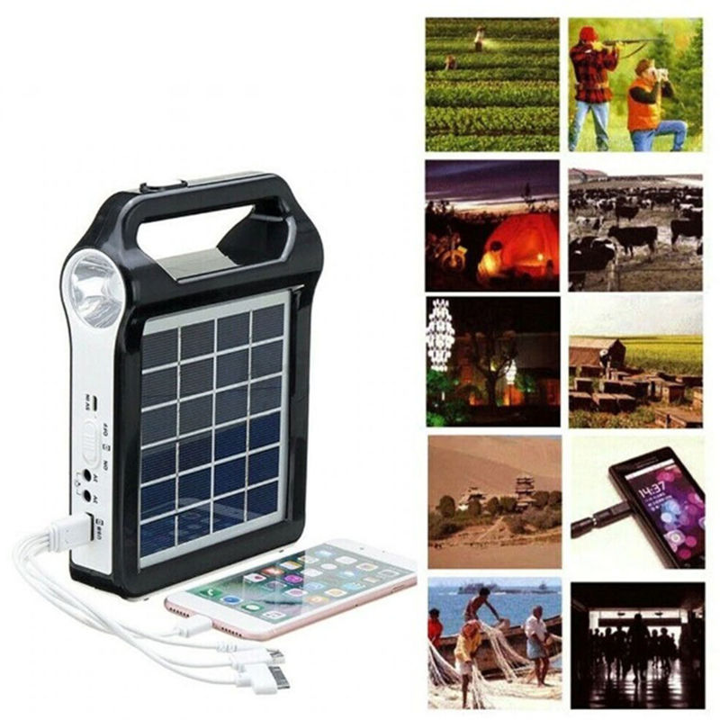Kit de iluminación de energía solar portátil Fuera de la red Mini casa pequeña Emergencia en el hogar