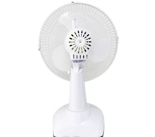 Fan eléctrica de carga solar de la tabla de 12 pulgadas con recargable portátil de la función del banco del poder