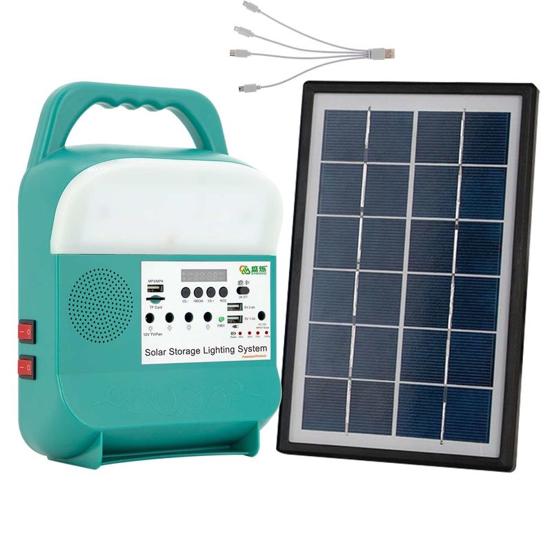 Sistema de energía de Mini Portable Small Solar Generator con la radio Blubs para el hogar
