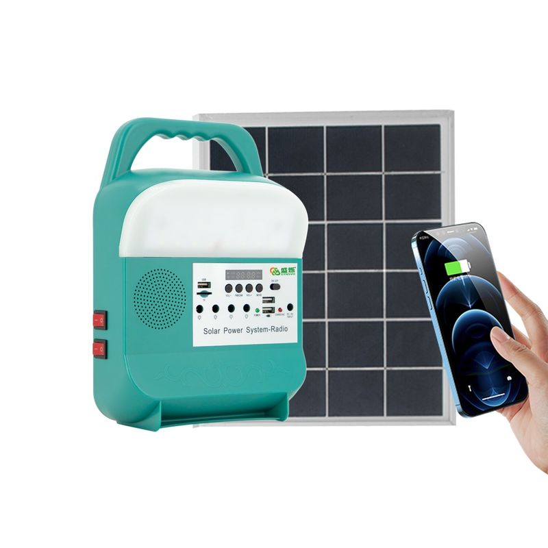 la energía solar 9W que enciende bulbos del equipo LED empareda el cargador portátil SRE-689 del teléfono de la estación