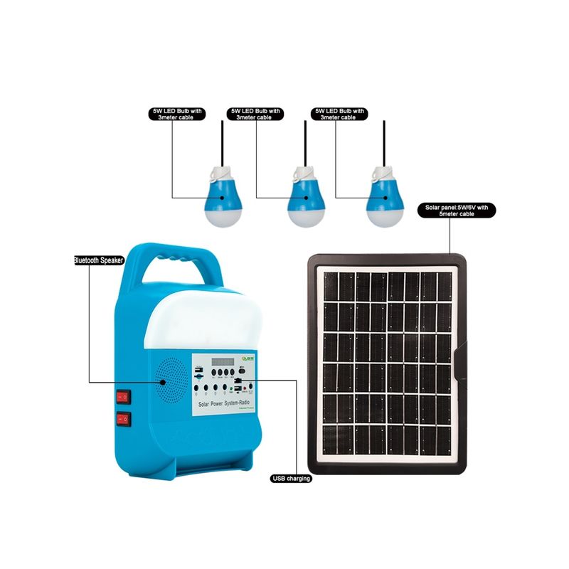 El hogar portátil de Mini Solar Power Kits For con los sistemas de Presidente de la música aviva la energía solar y la luz 5W 6V