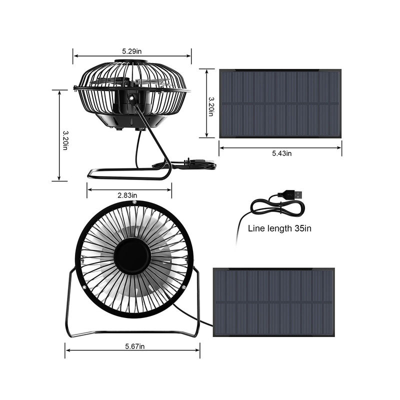 La fan solar que acampaba casera del poder del panel solar de la energía de las linternas fotovoltaico recargables de la fan llevó la luz