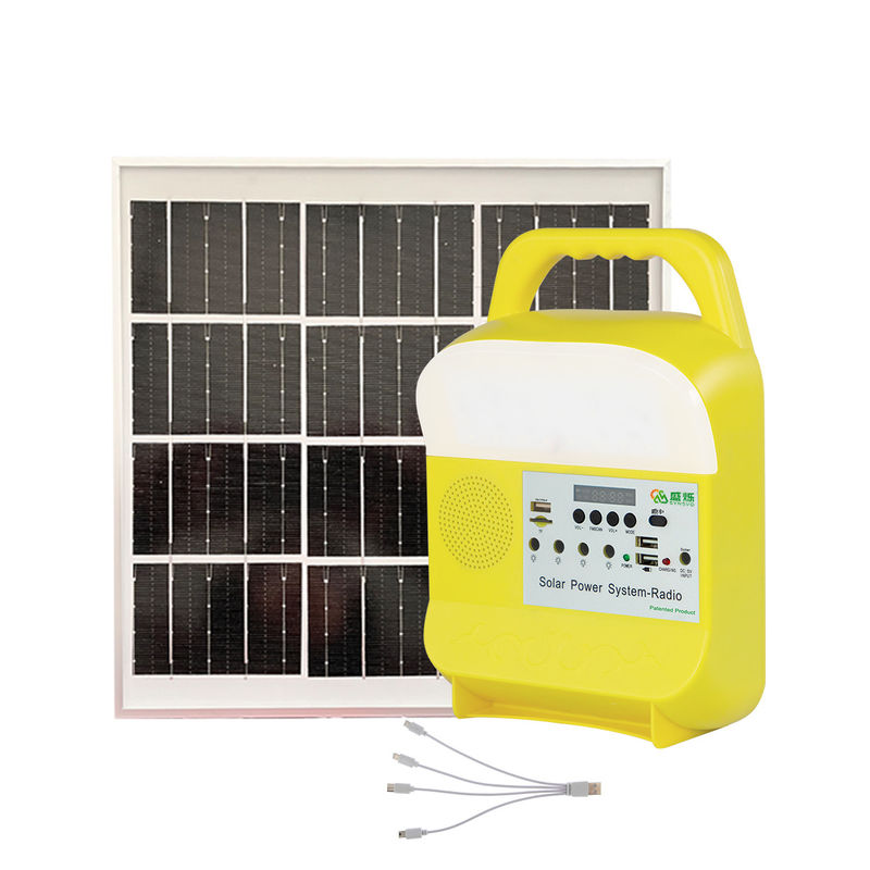 Sistema de iluminación accionado solar Kit For Home Use de las radios de Mini Portable Solar Charging Station con la fan