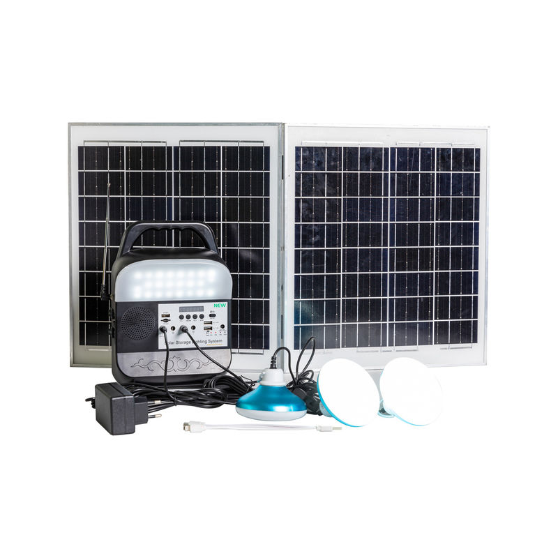 Sistema de iluminación solar para el hogar de 45W 16V TV y ventilador para energía confiable fuera de la red Mini portátil 12v DC