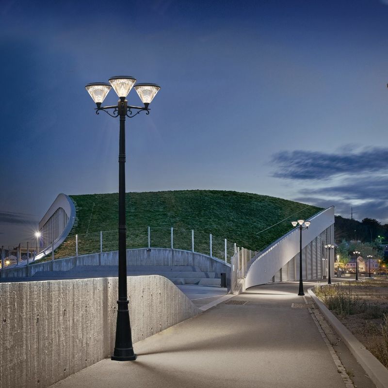 El jardín solar LED del paisaje de IP65 de la luz solar al aire libre del camino enciende 3 lámparas principales