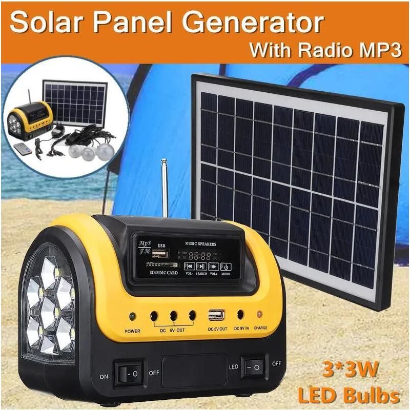 Equipo ligero solar de la lámpara 12PCS SMD LED de la FCC EMC 5W 6V del barco de energía solar portátil del coche