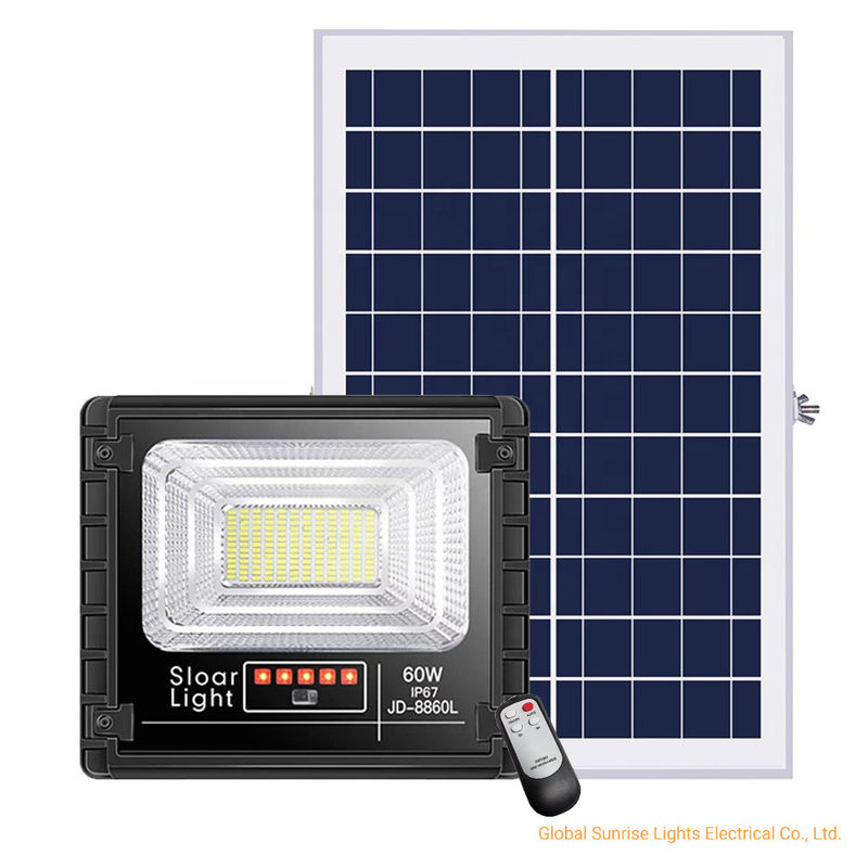 Sensor de movimiento solar al aire libre de la luz de inundación del jardín del LED accionado con control ligero elegante