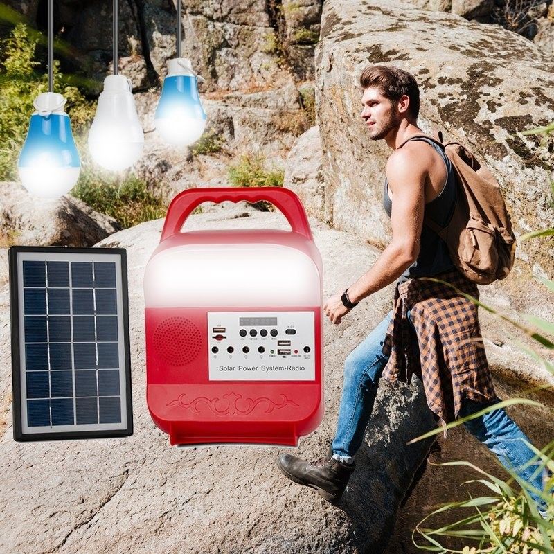 Sistema de iluminación portátil del panel solar de la Sistema Solar de DC para el cargador solar casero