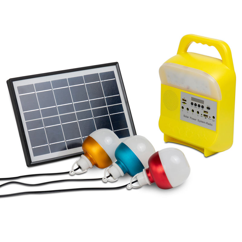 sistema de iluminación llevado al aire libre del panel solar del poder del generador solar portátil de 5W USB TF