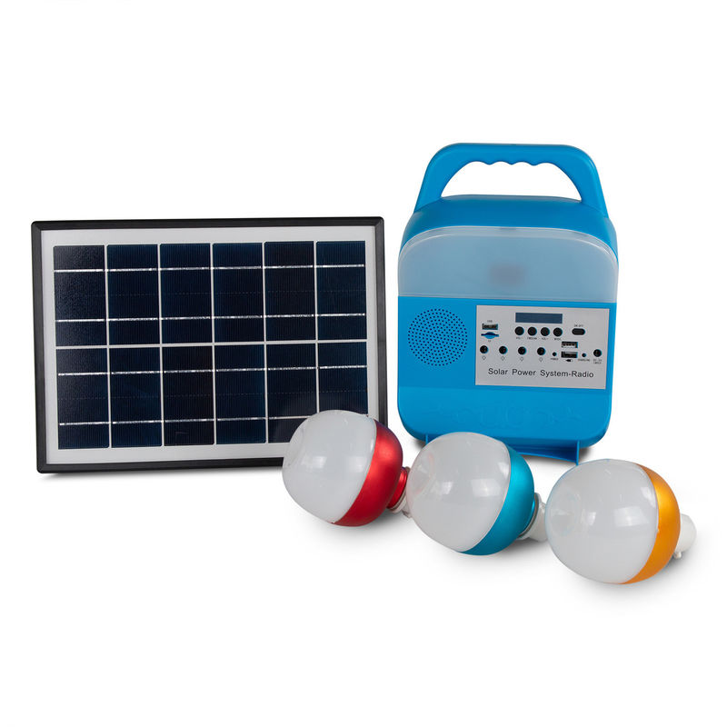 sistema de iluminación llevado al aire libre del panel solar del poder del generador solar portátil de 5W USB TF