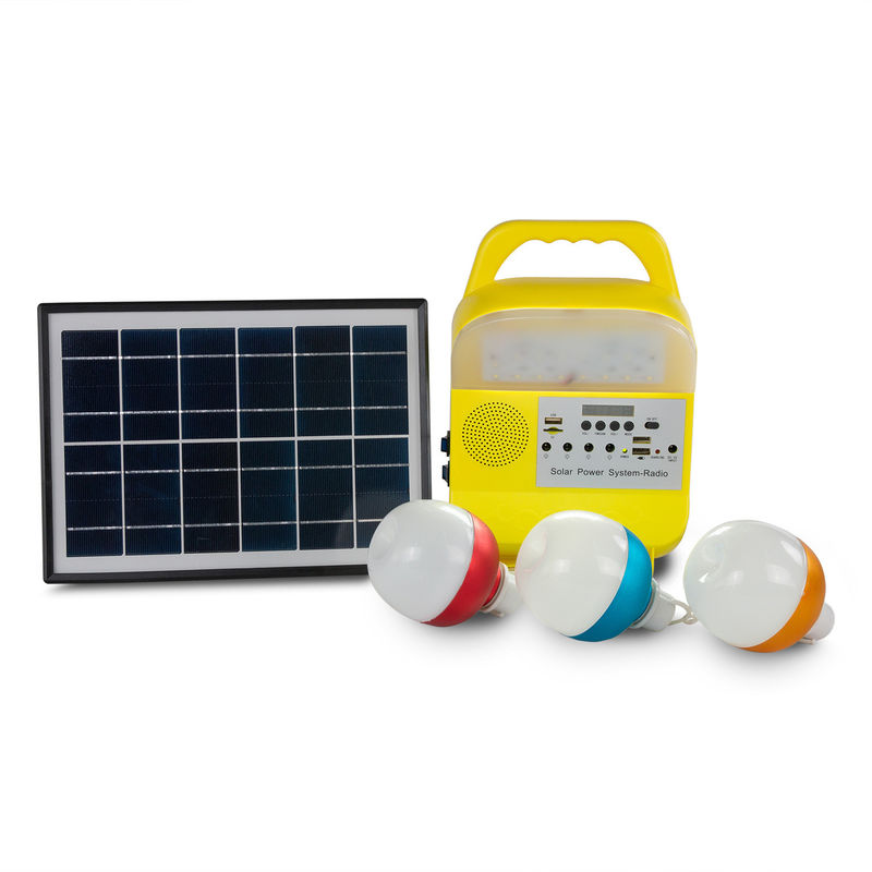 sistema de iluminación llevado al aire libre del panel solar del poder del generador solar portátil de 5W USB TF