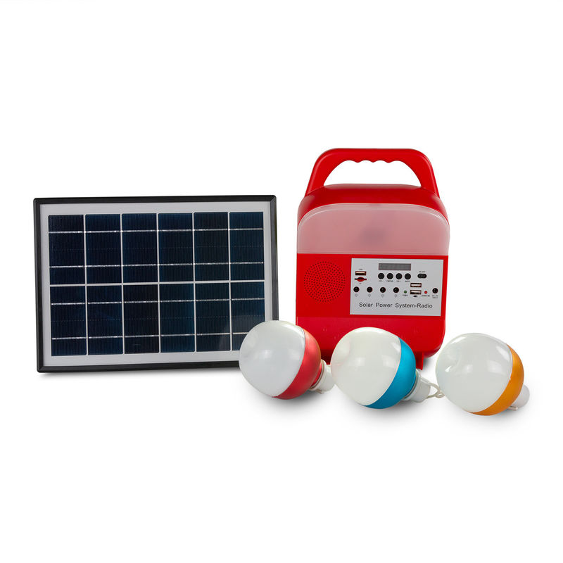 sistema de iluminación llevado al aire libre del panel solar del poder del generador solar portátil de 5W USB TF