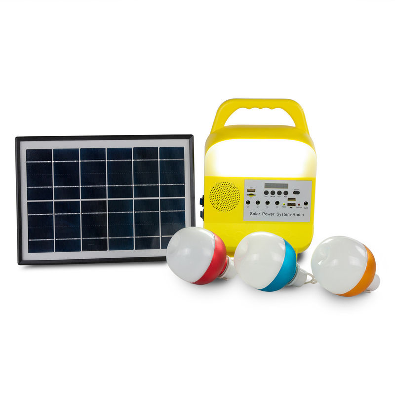 sistema de iluminación llevado al aire libre del panel solar del poder del generador solar portátil de 5W USB TF