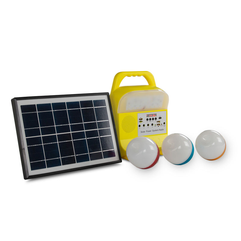 sistema de iluminación llevado al aire libre del panel solar del poder del generador solar portátil de 5W USB TF