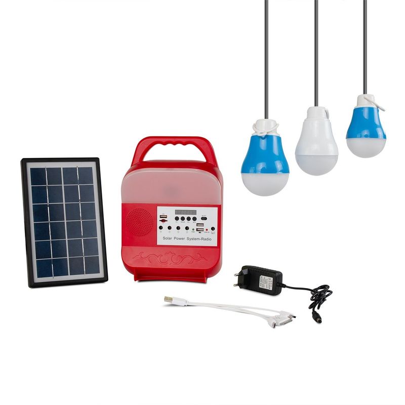 pequeña fuente de alimentación móvil al aire libre solar del sistema de iluminación de 3W que acampa 12PCS SMD LED