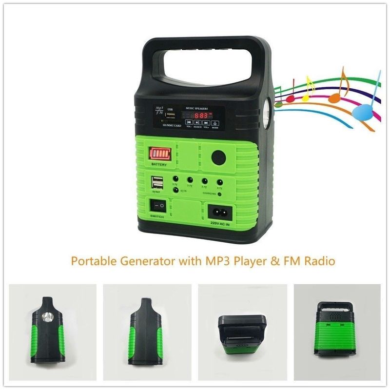 Equipo solar de la radio solar de FM de la luz casera solar Kit Global Sunrise Lights de la Sistema Solar 10W de la rejilla