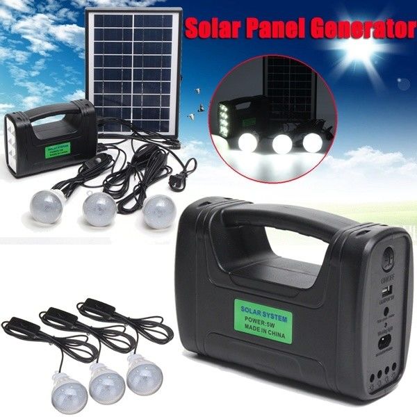 Iluminación solar interior Kit With de 12PCS SMD LED 3W 4W 5W	4Ah Batttery de plomo