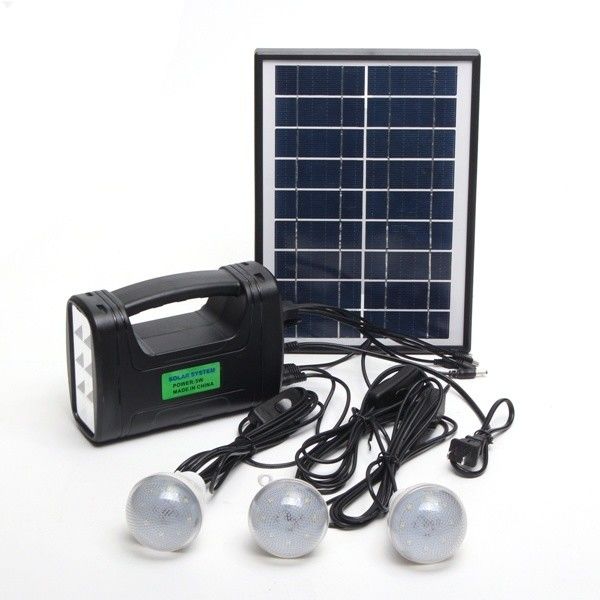 Iluminación solar interior Kit With de 12PCS SMD LED 3W 4W 5W	4Ah Batttery de plomo
