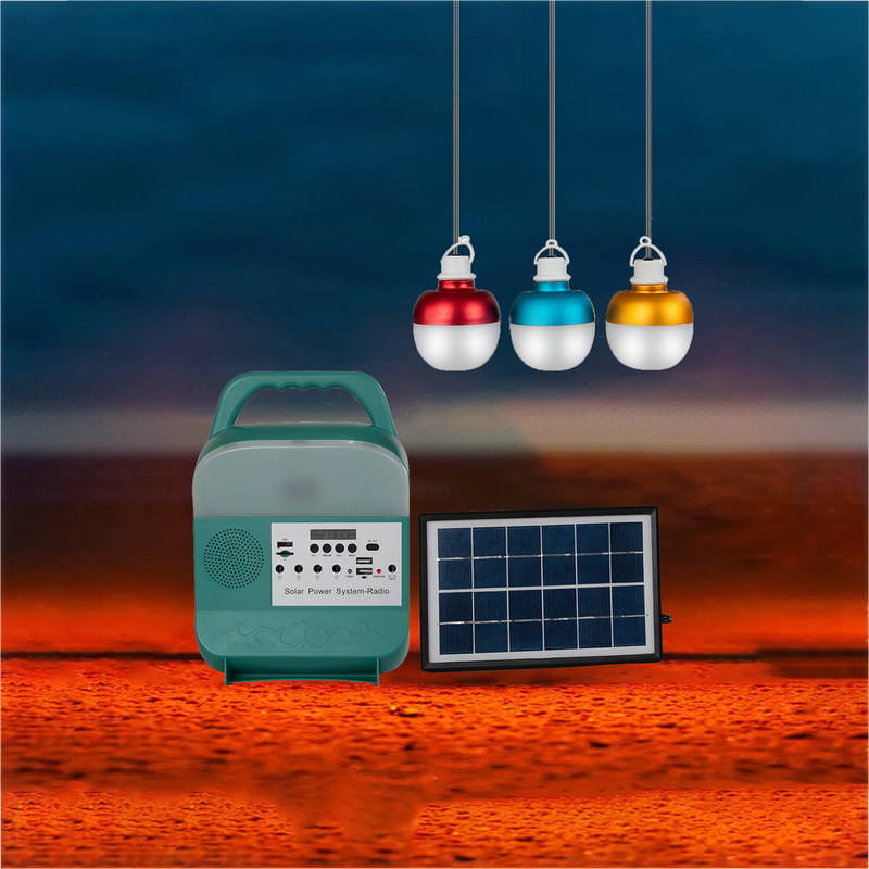 mini sistema de iluminación solar del panel solar del sistema eléctrico 3W 6V de DC de las luces 50000H 3