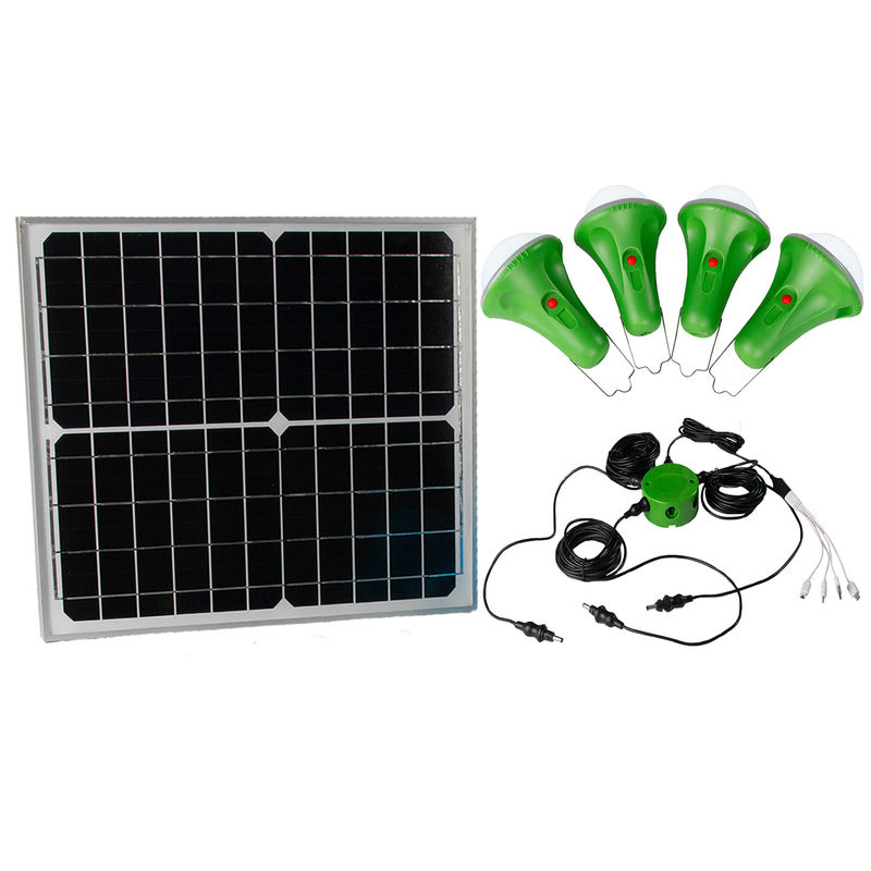 Sistema de energía solar de 4*50PCS LED Kit Solar Led Home Lighting con la carga del teléfono