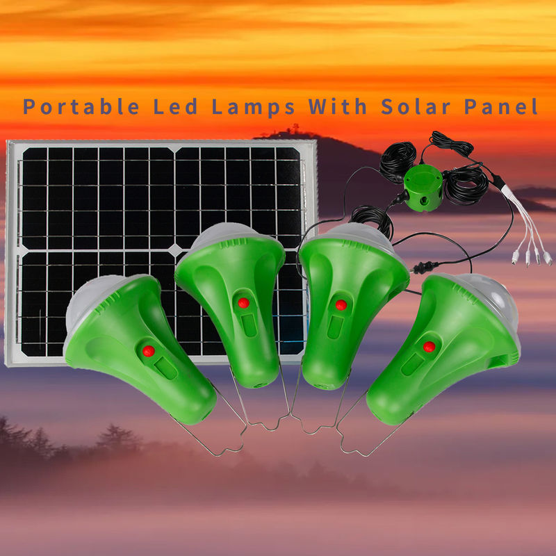 Poder ligero llevado Kit With interior del sistema de iluminación de Kit Solar Panel Charge Home de la energía solar 4 lámparas