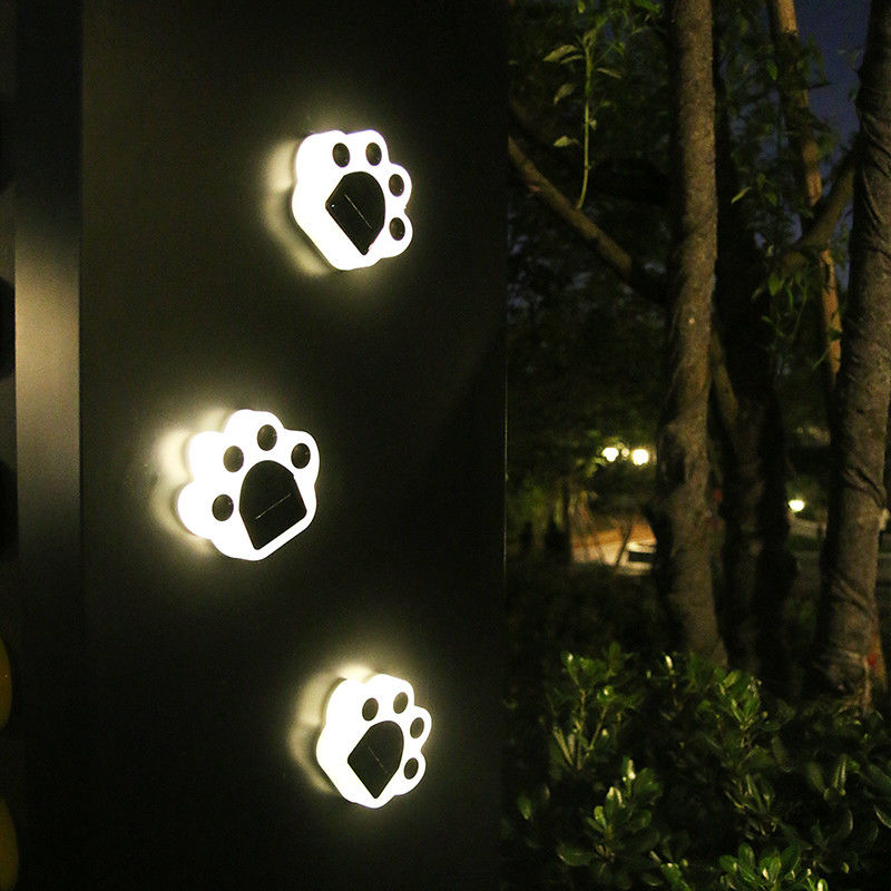 las luces decorativas solares de 5000K 70lm enchufan a Cat Paw Print Solar Lawn Lamp