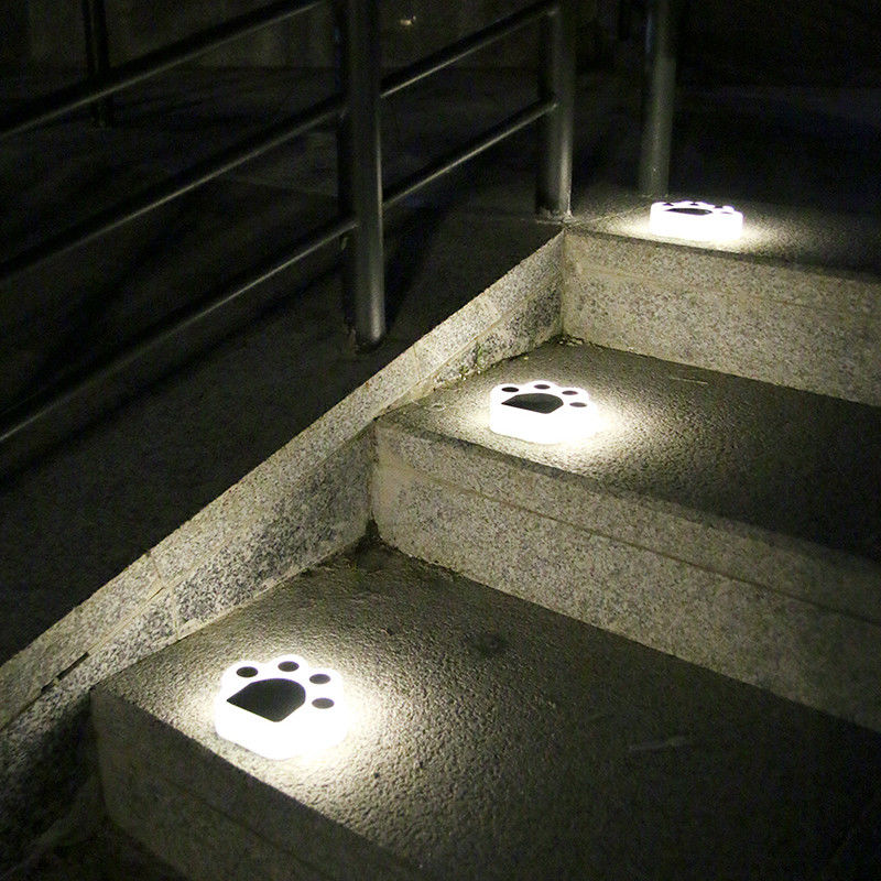 las luces decorativas solares de 5000K 70lm enchufan a Cat Paw Print Solar Lawn Lamp