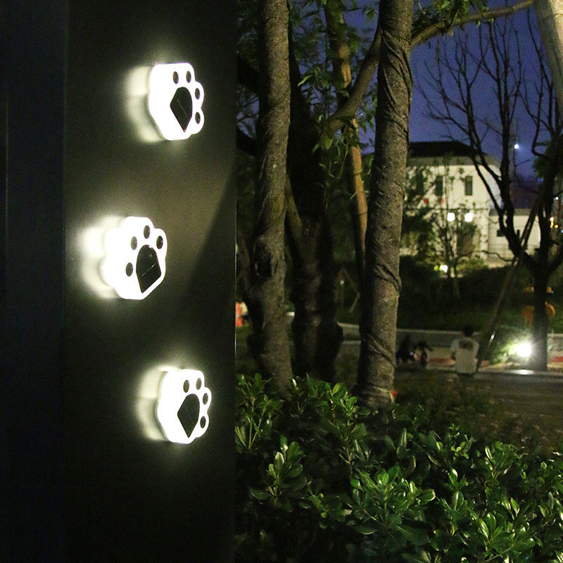 las luces decorativas solares de 5000K 70lm enchufan a Cat Paw Print Solar Lawn Lamp
