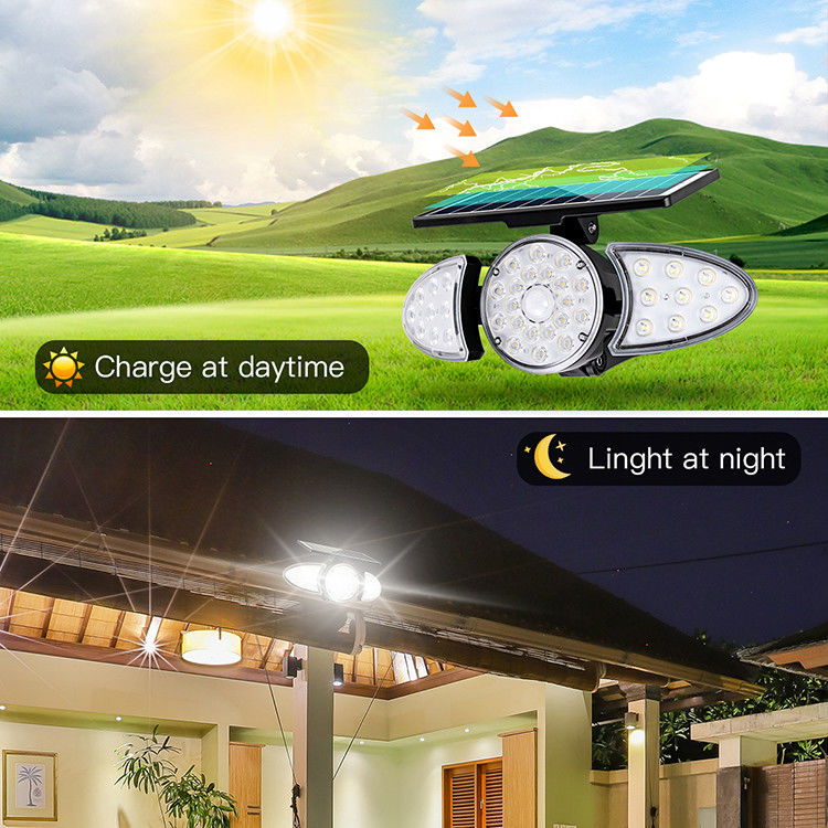40000H luz solar del sensor de movimiento de la pared de la luz 38PCS LED de la pared de la vida útil 3.7V 2500mAh