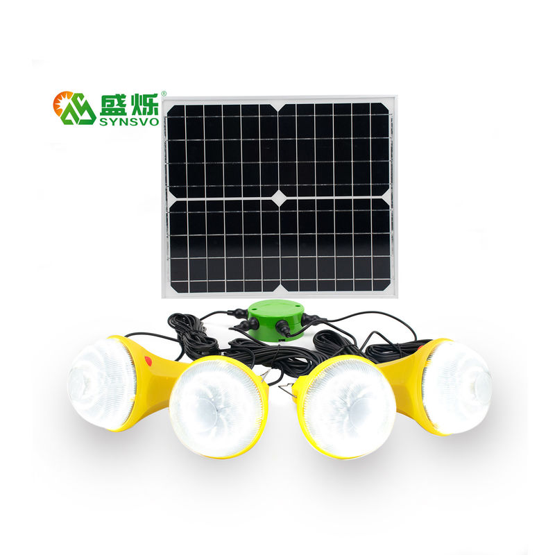 4 la energía solar casera portátil de la Sistema Solar de los modos 25W 6V llevó luces con los paneles solares