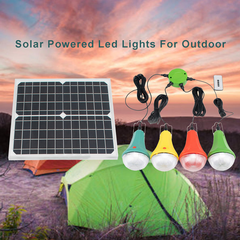 4 la energía solar casera portátil de la Sistema Solar de los modos 25W 6V llevó luces con los paneles solares