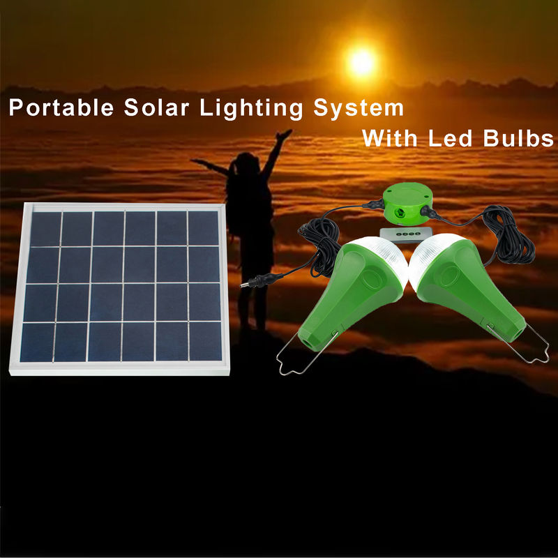 Equipos ligeros solares del bulbo del CE ROHS 10W 5V 2pcs*3W con el mono panel solar