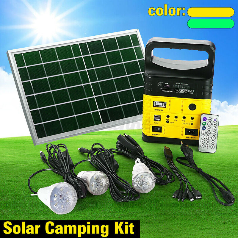 equipos de iluminación solares interiores del sistema de energía del panel solar de 7500mah 10W 6V con la radio del MP3 FM