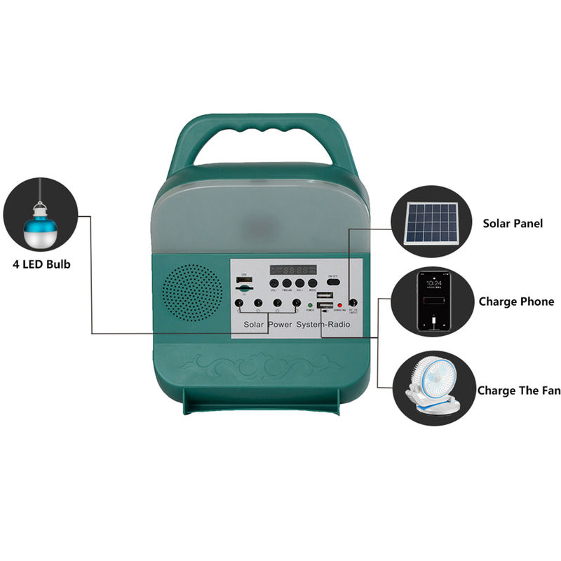 Off Grid Energy Power Bank Generator Kit Pequeño sistema de bombilla LED solar para el hogar portátil