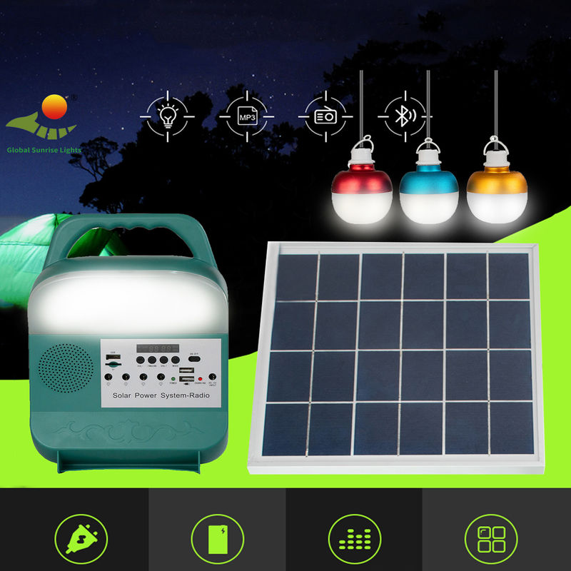sistema solar del panel de la casa de la salida de DC de las luces de emergencia 8000mAh para la fan y la luz de la TV