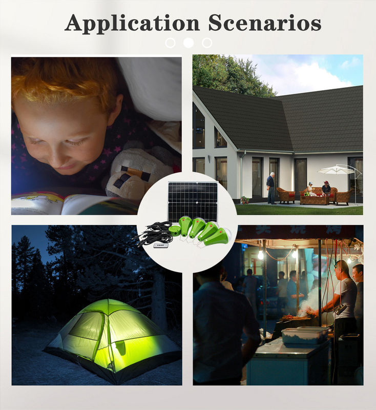 30W Blanco paneles solares luces IP65 con batería e inversor para exteriores