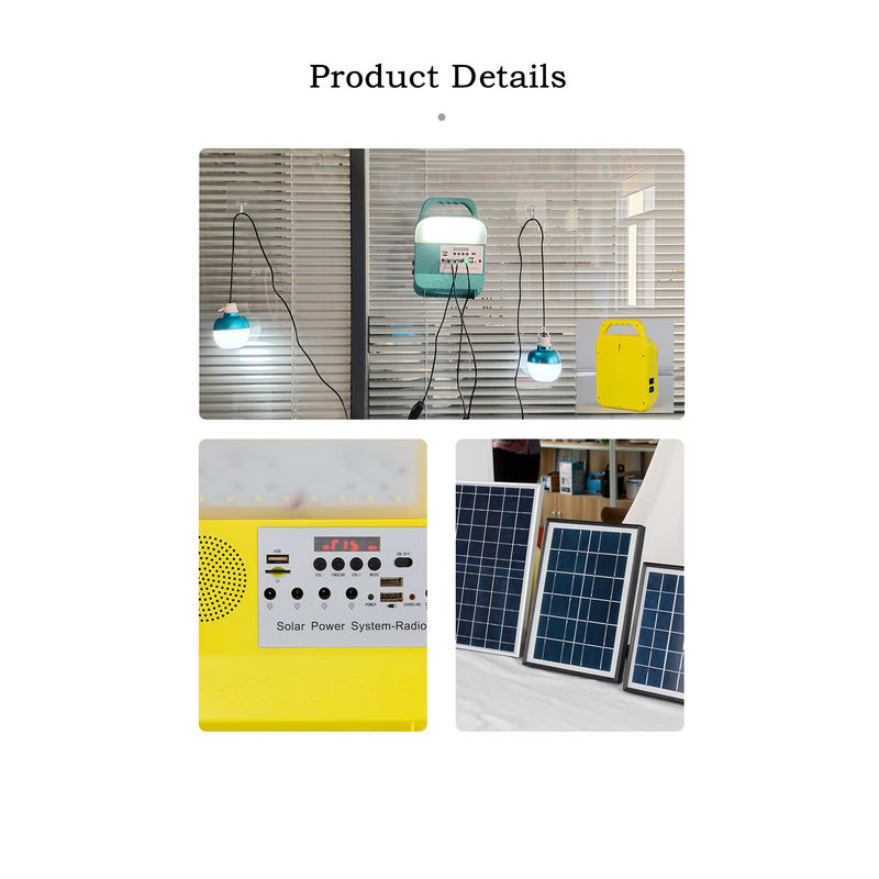 del generador solar portátil 3pcs sistema de iluminación casero 5W 3.7V con la radio de FM del Presidente
