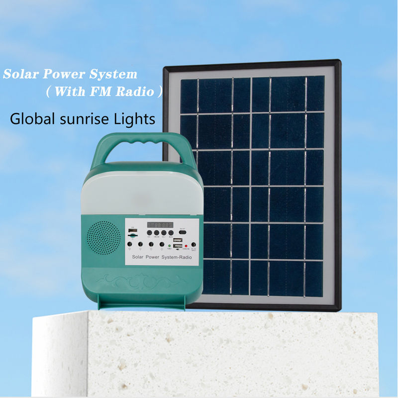 del generador solar portátil 3pcs sistema de iluminación casero 5W 3.7V con la radio de FM del Presidente