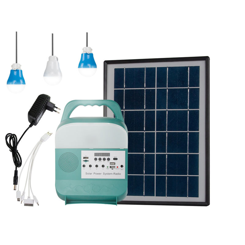 del generador solar portátil 3pcs sistema de iluminación casero 5W 3.7V con la radio de FM del Presidente