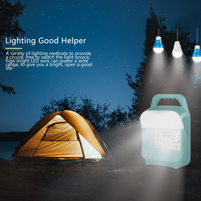 del generador solar portátil 3pcs sistema de iluminación casero 5W 3.7V con la radio de FM del Presidente