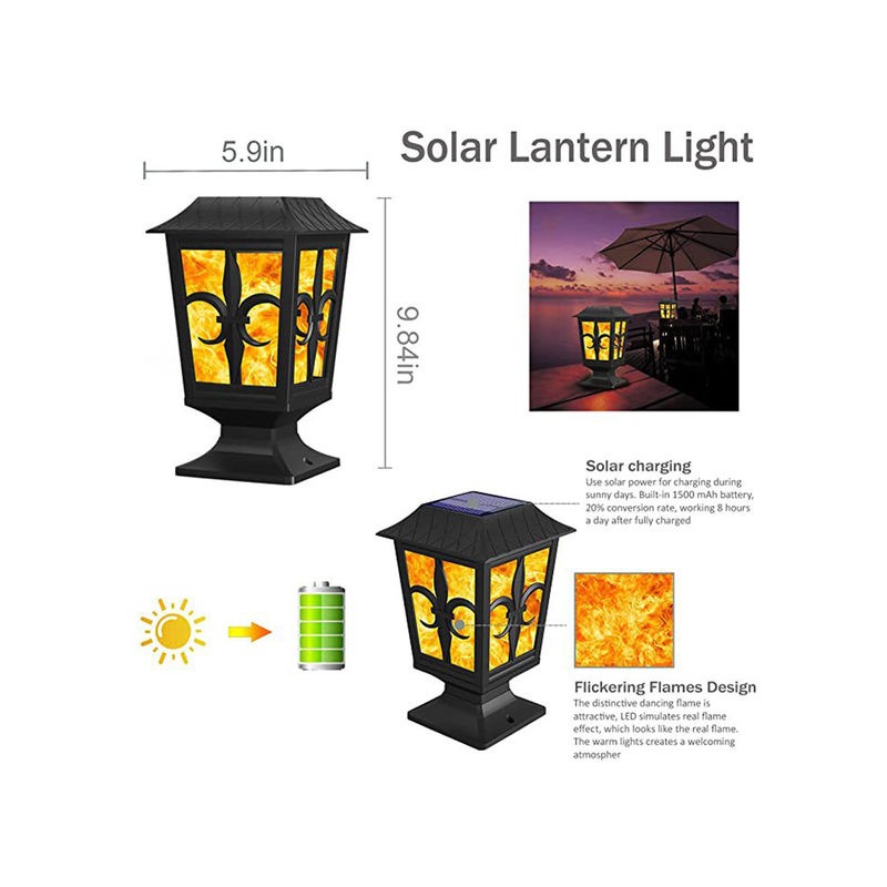 La pared solar al aire libre del IP 65 enciende la lámpara de pared del jardín LED de la prenda impermeable de la llama del fuego 3.2V