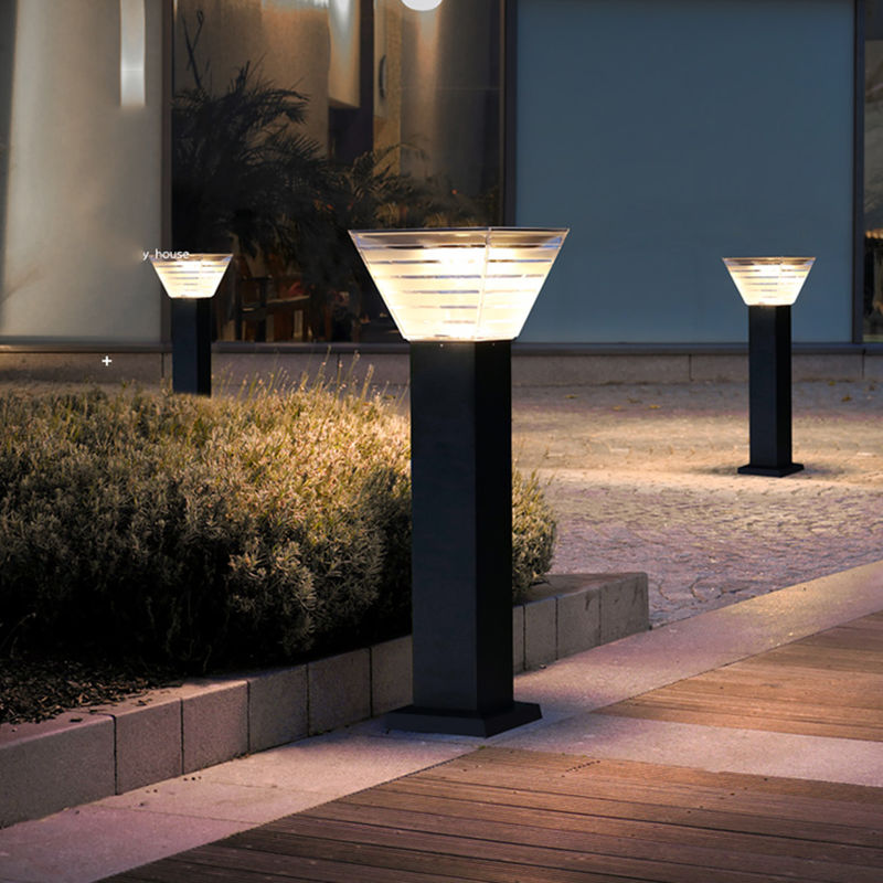 Iluminación solar minimalista del césped del bolardo LED de la decoración del paisaje de la luz del jardín de 7W LED