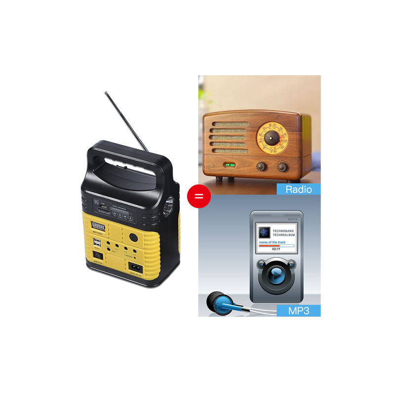 radio solar portátil MP3 Mini Outdoor Camping de Kit With Built In FM del sistema eléctrico 7500mah
