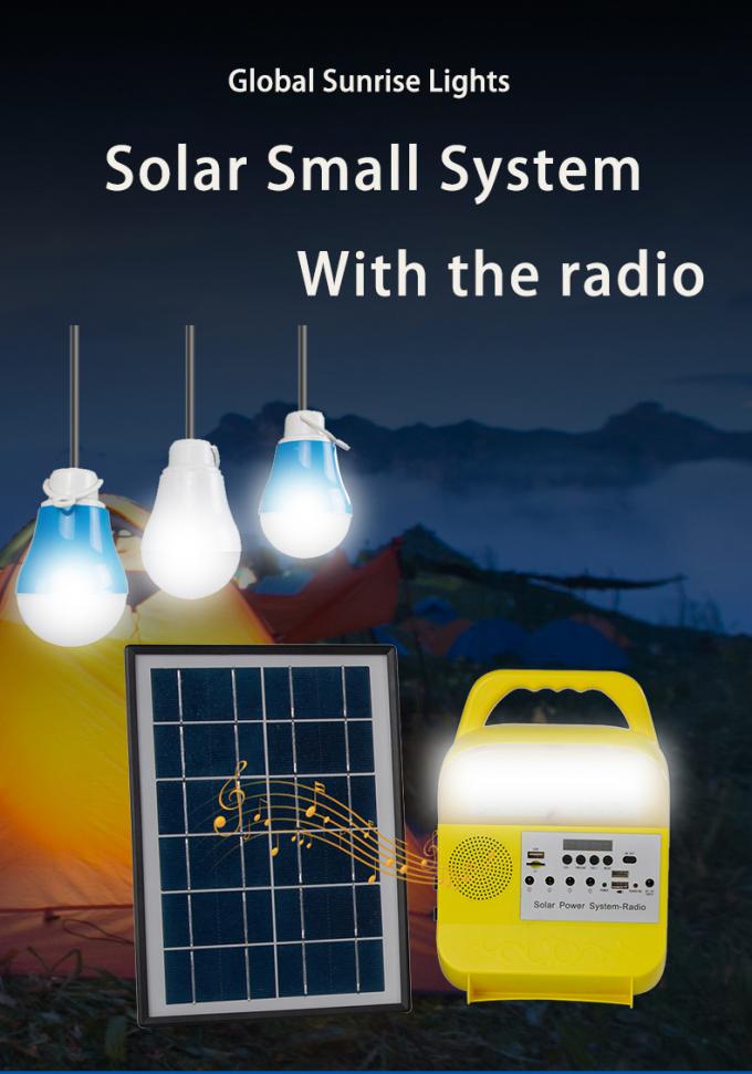 Equipo de iluminación solar al aire libre portátil y Sistema Solar con la radio de FM, el Presidente de Bluetooth y la radio