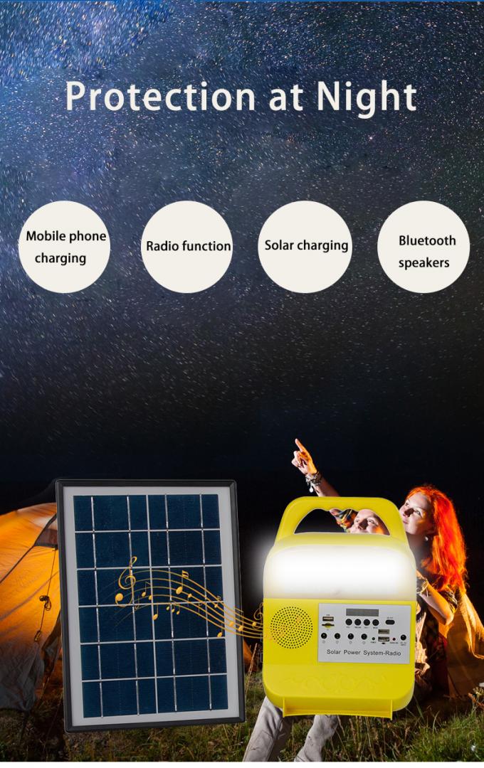 Equipo de iluminación solar al aire libre portátil y Sistema Solar con la radio de FM, el Presidente de Bluetooth y la radio